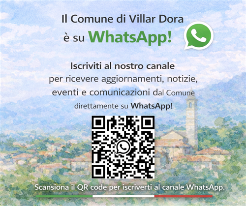 Attivazione del canale Whatsapp del Comune di Villar Dora
